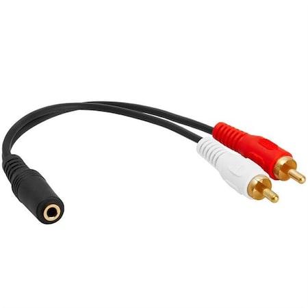 Cmple 3.5 mm Female Jack to 2 RCA Plugs Audio Stereo Adapter - 6 in. 101-N